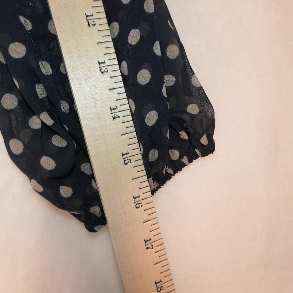 En Focus Dress Womens 8 Blue Polka Dot Hi Low Career Casual 3/4 Slit Sleeve - Picture 10 of 14
